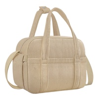 Sac à lunch portable pour enfants Fourre-tout en velours côtelé imprimé fraise