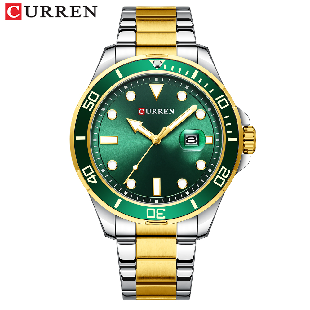 Reloj de cuarzo Curren 8388 para hombres, acero inoxidable y 3 ATM.