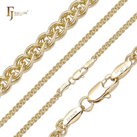 Cadena de Eslabones Dobles Nonna de FJ Fallon Fashion Jewelry, Chapada en Oro Rosa sobre una Base de Latón