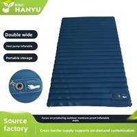 Nouveau tapis de camping gonflable portable ultra-léger en nylon TPU 40D en forme de diamant pour une personne, résistant à l'humidité, avec pompe externe