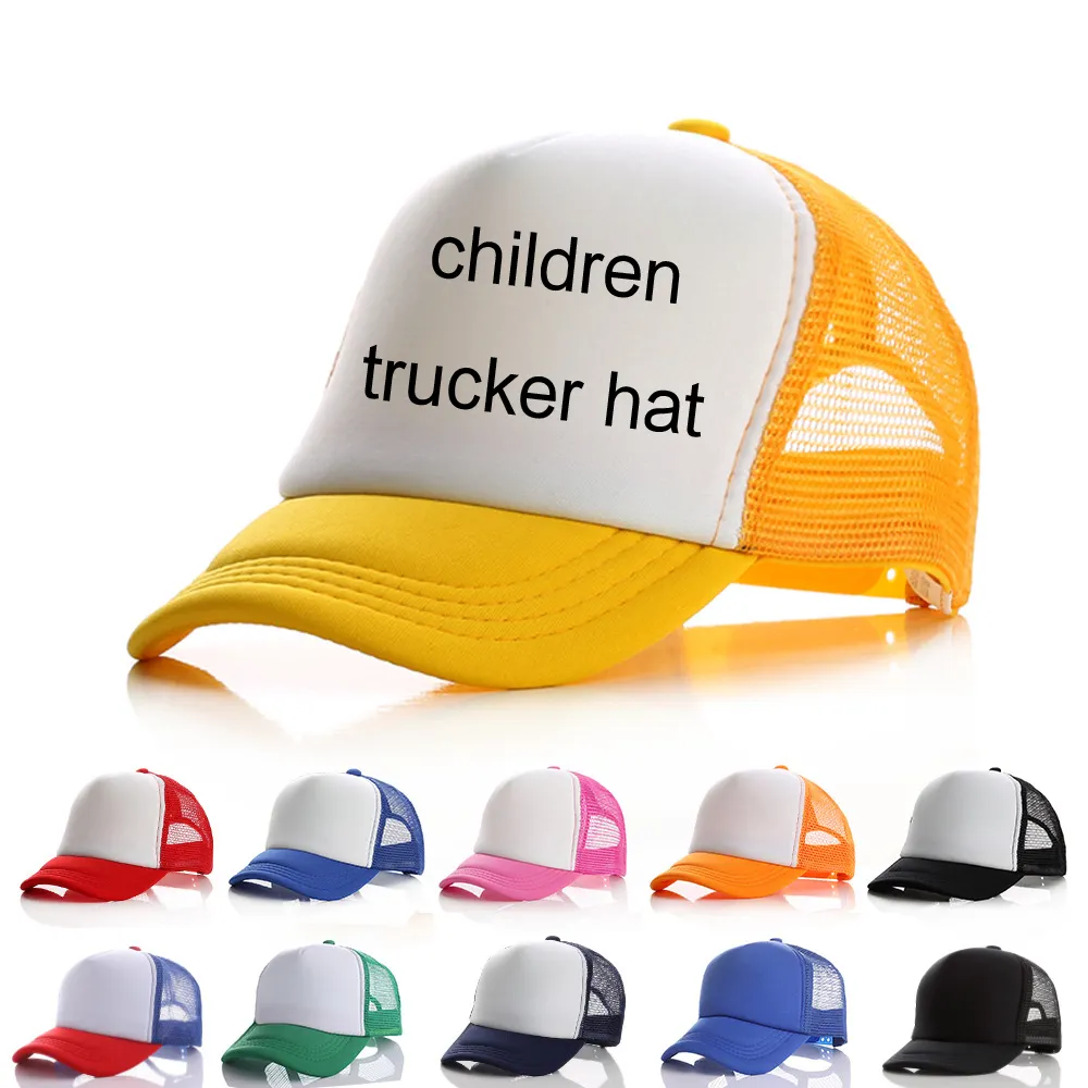 Mesh Trucker Hat Custom Printed Logo Spring And Summer Sun Hats Duck Tongue Mesh Caps Advertising Children's Trucker Hat Caps