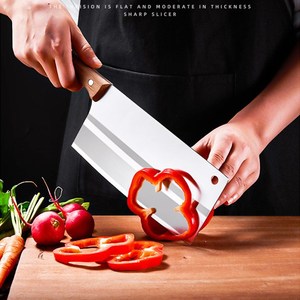 Cuchillo de cocina de acero inoxidable con mango de madera, cuchillo de chef para el hogar, cuchillo forjado Yangjiang, juego multiusos, afilado y - Product Image 2