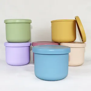 low MOQ mixed color wholesale Kitchen Storage 2pcs Leakproof Silicone Bento Box Lunch Box With Lid