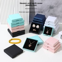 Caja de Joyería Cuadrada de Cartón con Tapa y Base de 1.6CM para Collar, Pulsera, Pendientes y Anillo