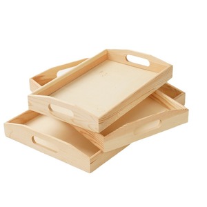 Curious Toys Bandeja de Servir de Madera en Tamaños Grande, Mediano y Pequeño para Té, Café, Frutas, Pan, Vajilla y Uso en la Cocina - Product Image 5