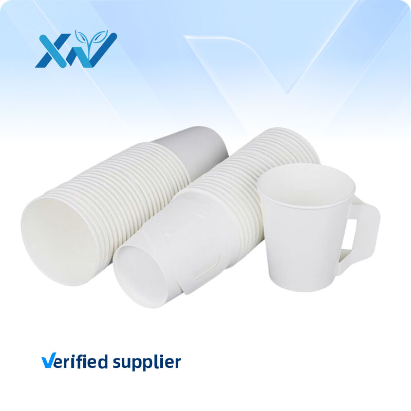 Custom logo Printed Disposable Paper Cups with Handled Insulated for Coffee Tea Packaging Eco-friendly From Manufacturer Factory