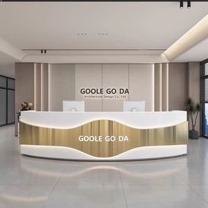 Mostrador <span class=keywords><strong>de</strong></span> Recepción Ajustable en Altura <span class=keywords><strong>de</strong></span> Madera Ecológica <span class=keywords><strong>de</strong></span> Alta Gama Moderno y Personalizable YS-0139 para Edificios <span class=keywords><strong>de</strong></span> Oficinas y Supermercados - Product Image 2