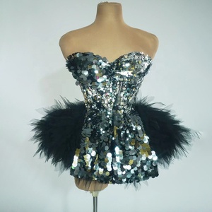 Robes brillantes sexy européennes et <span class=keywords><strong>américaines</strong></span>, tenue de scène pour groupe de filles, tenue de club de mode, costume de chanteuse féminine - Product Image 4