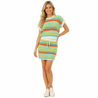 Personnalisation Profonde, Marque Privée, Fabricant Durable, Ensemble de T-shirts en Coton Tricoté 100% pour Femmes, Streetwear, Color Blocking