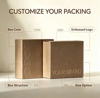 Boîte en papier kraft personnalisée avec logo en relief ou en creux, emballage en papier recyclable pour petits cadeaux, accessoires cosmétiques, produits en gros