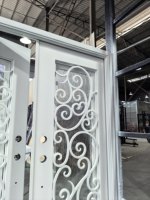 Portes en fer forgé à double vitrage de qualité supérieure, blanches, antivol, sécurisées, avec verre trempé pour l'extérieur