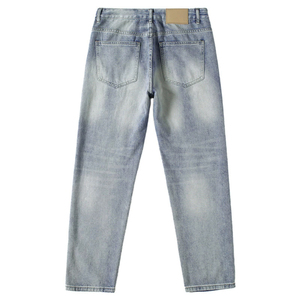 Jeans <span class=keywords><strong>de</strong></span> Mezclilla Azul para Hombre con Muchos Bolsillos, Estilo Retro, Lavado Claro, Detalles Desgastados, Cómodos, para Ocio al Aire Libre, Pantalones <span class=keywords><strong>de</strong></span> Moda - Product Image 5