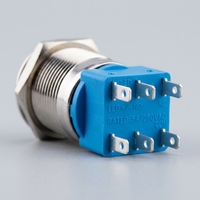 Chine 12v LED logo d'alimentation bouton à tête plate 12mm interrupteur à bouton-poussoir à verrouillage momentané à retour automatique