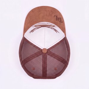 Gorra de Campamento de 5 Paneles, Ajustable, Estructurada, de Gamuza Sintética, con Apliques Bordados Personalizados con Logotipo de Hojas/Puntos, de Lujo, al por Mayor, T&L - Product Image 2