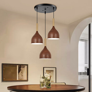 Lustre nordique moderne à trois têtes en fer, luminaire LED, trois couleurs, intensité réglable, hauteur réglable, <span class=keywords><strong>suspension</strong></span> pour restaurant - Product Image 5