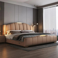 Fabricant professionnel de meubles de chambre à coucher au design moderne, lit en cuir capitonné, design italien, meubles de chambre à coucher de luxe
