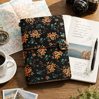 Carnet de voyage A6 en cuir PU à feuilles mobiles, rechargeable, pour journal, agenda, croquis, cadeau pour femme, logo personnalisé