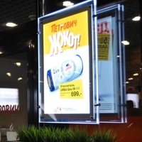Boîte lumineuse publicitaire LED éclairée, panneau en verre rétroéclairé, affiche photo, boîtes lumineuses fines en acrylique