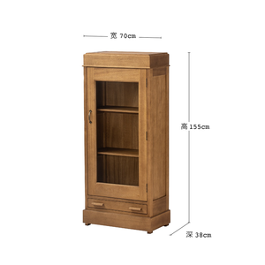 Modern African Teak Wooden Dining Room <b>Sideboard</b> Storage Cabinet with Glass Door and Drawer for <b>Kitchen</b> - Product Image 1