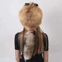 Nouveaux chapeaux chauds élégants pour femmes chapeau haut de forme en fourrure de renard naturel vraie fourrure à la mode queue moelleuse chapeaux d'hiver