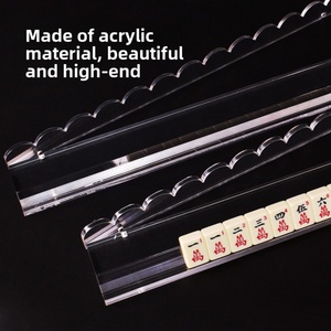 Regla de Mahjong Acrílica, Diseño Magnético de Ondas para Alineación de Fichas Americanas, Color Transparente de Caparazón de Tortuga - Product Image 3