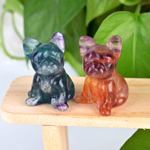 Animales Tallados a Mano en Piedra Natural de Fluorita Francesa de 40MM para Decoración - Product Image 2