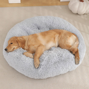 Manufacturer Wholesale Custom Logo Soft Warm <strong>Dog</strong> <strong>Bed</strong> Cat Mat Long Plush Round Pet Cushion Modern Style Fashion Solid Pattern - Product Image 5
