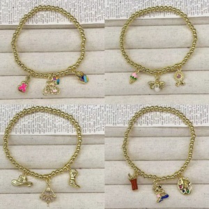 BD-D324 Pulsera <span class=keywords><strong>de</strong></span> Latón Chapado en Oro <span class=keywords><strong>de</strong></span> 18K con Circonitas, Joyería Laminada en Oro, Accesorios <span class=keywords><strong>de</strong></span> <span class=keywords><strong>Moda</strong></span> para Mujer - Product Image 4