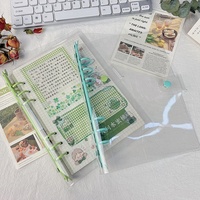 Classeur A6 transparent en PVC souple à 6 anneaux, rechargeable, pour budget, agenda, protection de documents, idéal pour l'école, les réunions et le bureau