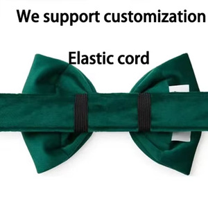 Nœud en jean fait main personnalisé pour animaux de compagnie - Nœud en tissu jean bleu vintage avec Velcro <span class=keywords><strong>ou</strong></span> bande élastique - Logo personnalisé - Product Image 3