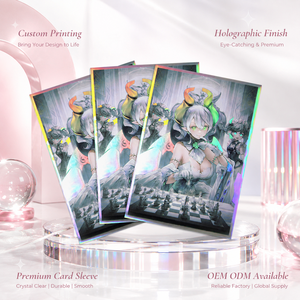 Pochettes pour cartes personnalisées imprimées, finition holographique, transparentes comme du cristal, durables, surface lisse, OEM ODM, <span class=keywords><strong>protection</strong></span> pour cartes de collection - Product Image 1