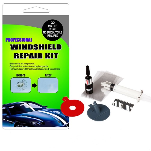 Helloleiboo Auto Glass Repair Tools Set Liquid DIY Car Crack Windshield Repair Kit with Car Hand Tools and 6 Months Warranty