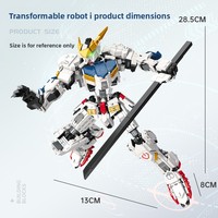 Rompecabezas de Robot Mecha Barbatos Transformable - Juguete de Plástico Compatible para Armar, para Niños