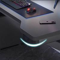 WDY Bureau Gaming Ordinateur E-sports Fibre de Carbone Noir Table PC Gaming