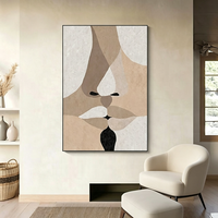 Peinture à l'huile sur toile abstraite géométrique texturée faite à la main, cadre personnalisé, décoration murale moderne pour salon