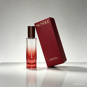 Flacon pompe en verre <span class=keywords><strong>Berserk</strong></span> 50 ml, 60 ml, 80 ml, 100 ml pour lotion cosmétique, dégradé rouge, avec couvercle en bois - Product Image 2