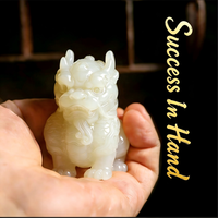 Statues Feng Shui en résine imitation jade, Pixiu, Qilin, crapaud doré, renard à neuf queues et lion, ornements pour la décoration du bureau et du salon
