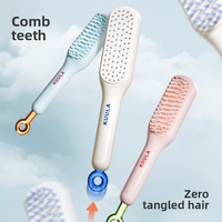 Brosse à cheveux auto-nettoyante portable unique et tendance, peigne rétractable à dents pour un usage domestique, boîte à dents rétractable pour démêler les cheveux