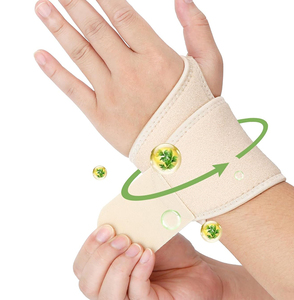 Vendaje de compresión de aceite de ricino para muñeca y mano, ajustable y reutilizable, para alivio del síndrome carpiano - Product Image 1