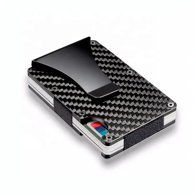 RFID carbon fiber wallet key card wallet 2020 Slim Minimalist Front Pocket Wallet Credit Card Case Holder