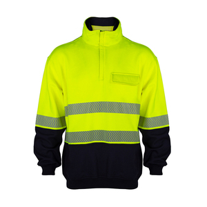 Construction <span class=keywords><strong>Travail</strong></span> Haute Visibilité Tricoté FR Réfléchissant Fluorescent Jaune <span class=keywords><strong>Pull</strong></span> <span class=keywords><strong>De</strong></span> Sécurité Hi Vis Sweat Sans Capuche - Product Image 1