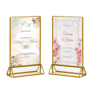 لوحات إعلانية أكريليك شفافة عالية الدقة بحواف ذهبية، تصميم عصري مخصص، قائمة طعام مضادة للسقوط - Product Image 1