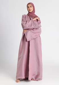 LEDUO ODM Abaya élégante et luxueuse pour femme, personnalisée, en satin brillant perlé, style ouvert, pour l'Aïd, légère, longue, longueur ras du sol, collection Printemps - Product Image 2