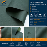 Revêtement TPU soudable, tissu nylon Ripstop 70D/210T, imperméable, hermétique, TPU 10 microns, 296 GSM, pour packrafting