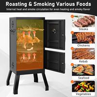 Barbecue vertical d'extérieur 40 pouces avec fumoir, grilles à charbon et bac à eau amovible