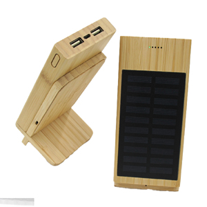 แบตเตอรี่สำรองพลังงานแสงอาทิตย์ ไม้ไผ่ 10000mAh เครื่องชาร์จพกพา ชาร์จเร็ว แบตเตอรี่สำรองสำหรับโทรศัพท์มือถือ ใช้ในกรณีฉุกเฉิน อุปกรณ์ภายนอก เป็นมิตรกับสิ่งแวดล้อม - Product Image 4