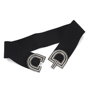 Nouvelle <span class=keywords><strong>ceinture</strong></span> élastique extensible vintage pour femmes avec boucle en diamant pour robes - Product Image 6