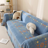 Selimut tenun jacquard cover sofa polos