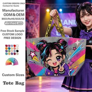 Sacs de courses réutilisables OEM personnalisés avec impression intégrale, sacs fourre-tout promotionnels en polypropylène tissé (PP) pour l'épicerie - Product Image 1
