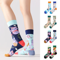 Chaussettes en coton personnalisées pour hommes, motif amusant, chaussettes habillées colorées, antibactériennes, respirantes, séchage rapide, impression numérique, usage quotidien